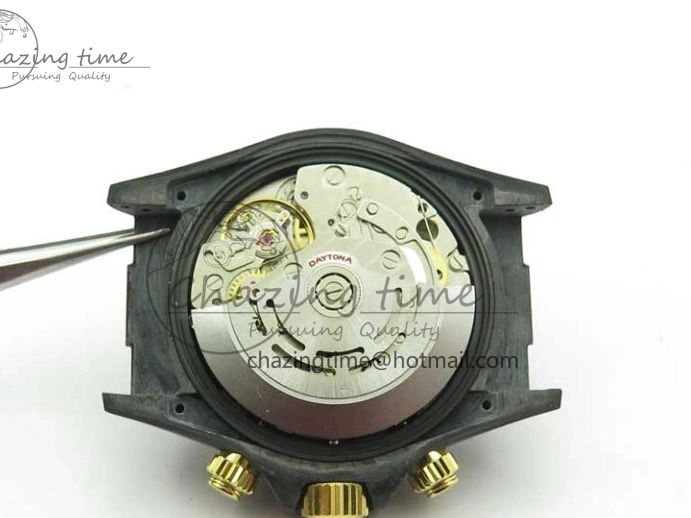 0413 ComfortFit Daytona DIW Carbon OMF Best Edition Blue Pink White Dial on White Nylon Strap A 2833